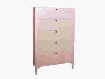 Lonna Steel 5-Drawer Tallboy - Pink