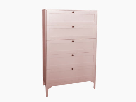 Lonna Steel Tallboy 5-Drawer Pink New