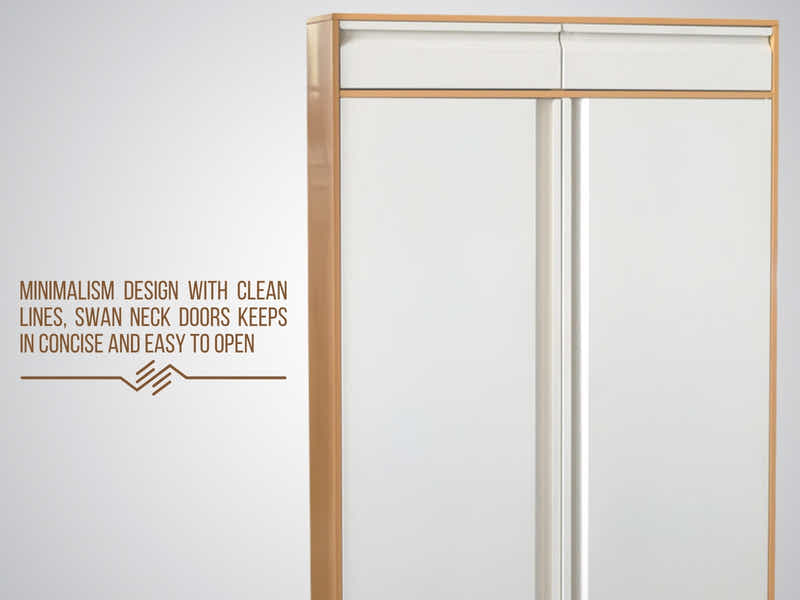 Lonna Steel 2-Door Shoe Cabinet With Drawers - White