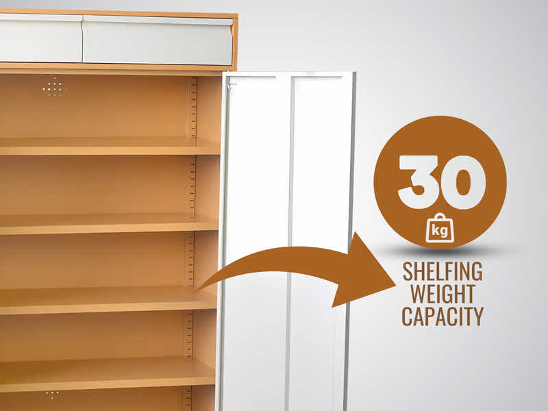 Lonna Steel 2-Door Shoe Cabinet With Drawers - White