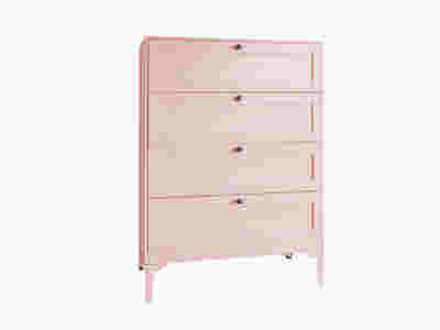 Lonna Steel 4-Drawer Tallboy - Pink