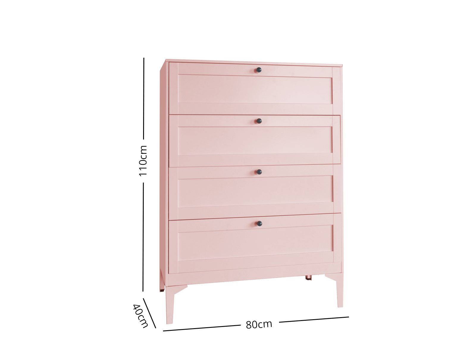 Lonna Steel 4-Drawer Tallboy - Pink