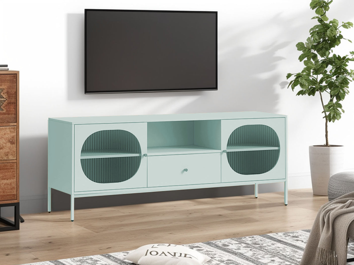 Lonna Steel TV Entertainment Unit 1.6M Mint