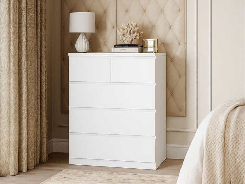 Tiko 5-Drawer Tallboy - White