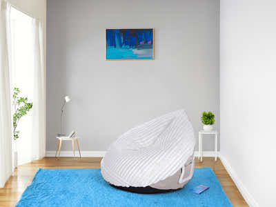 Leaf-Shaped Foam Bag Chair - White