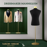 DS BD Male Mannequin Torso Dress Form Dummy Manikin Metal Base 165-185cm Black