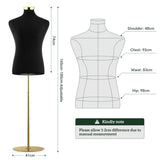 DS BD Male Mannequin Torso Dress Form Dummy Manikin Metal Base 165-185cm Black