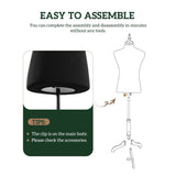 DS BD Male Mannequin Dress Form Torso Dressmakers Dummy Base 155-174cm Black