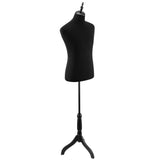 DS BD Male Mannequin Dress Form Torso Dressmakers Dummy Base 155-174cm Black