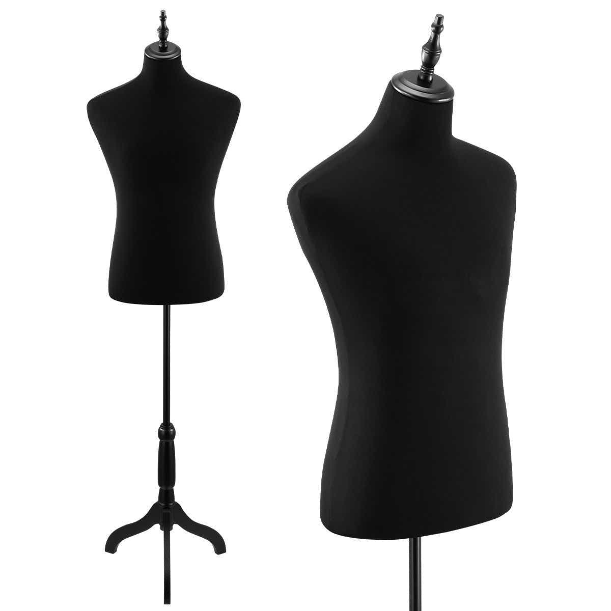 DS BD Male Mannequin Dress Form Torso Dressmakers Dummy Base 155-174cm Black