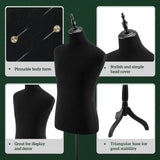 DS BD Male Mannequin Dress Form Torso Dressmakers Dummy Base 155-174cm Black