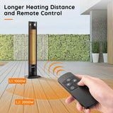 DS BD Maxkon 2000W Carbon Fibre Infrared Heater Instant Heat Remote Control