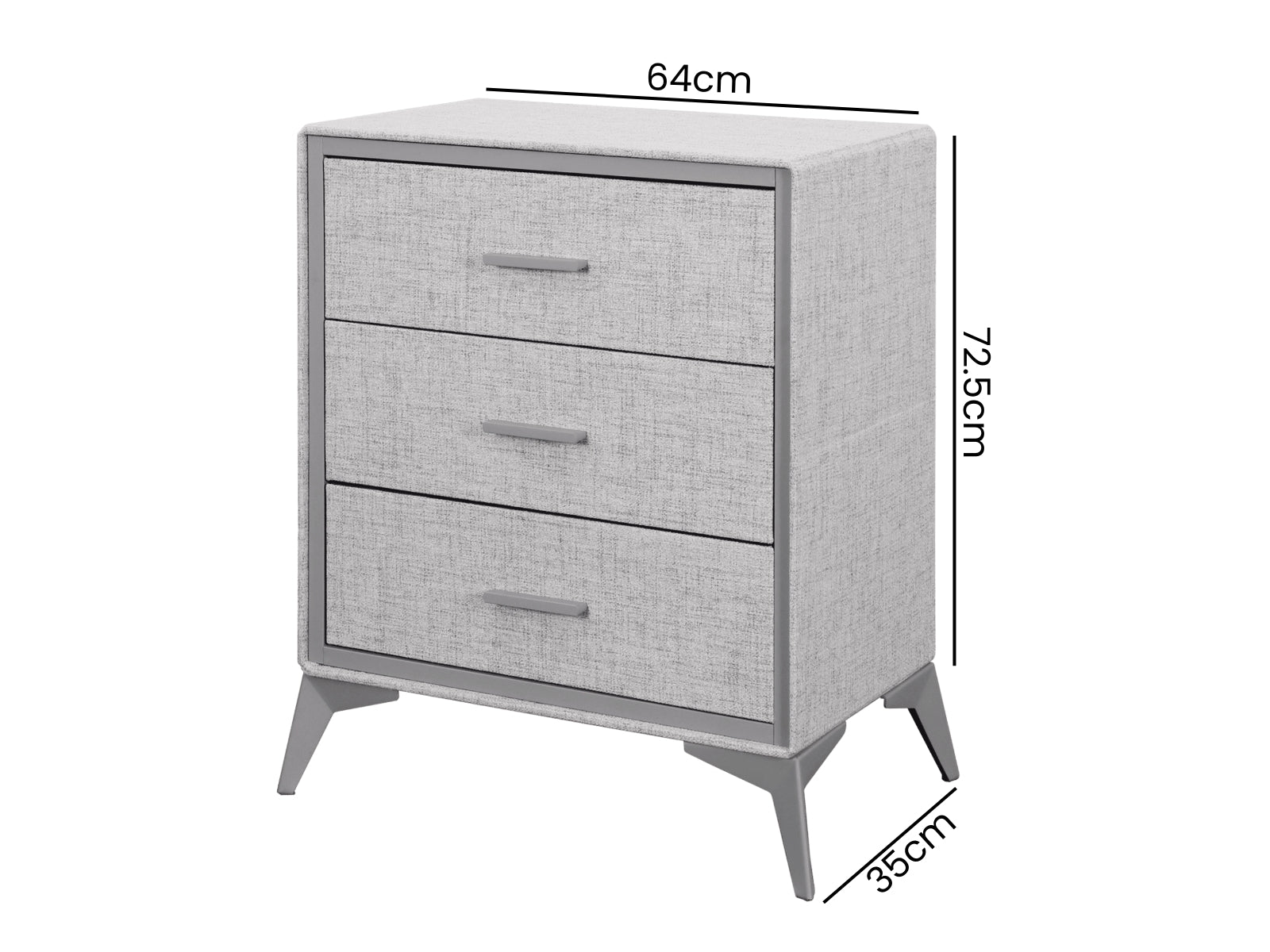 Delani 3-Drawer Chest - Grey