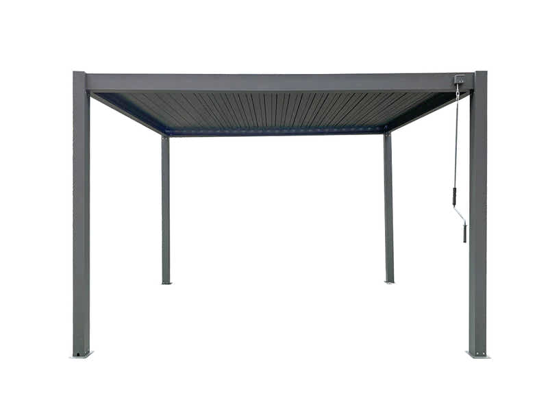 Aluminum Louvre Roof Pergola Grey - 3m x 3m
