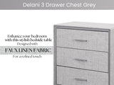 Delani 3-Drawer Chest - Grey