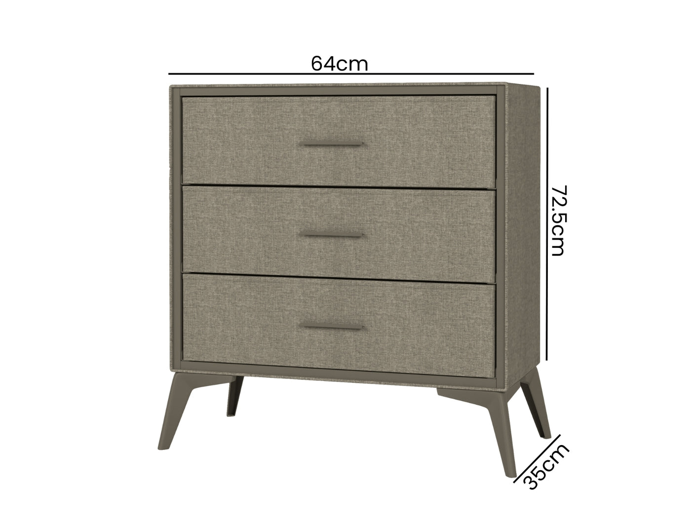 Delani 3 Drawer Chest Brown
