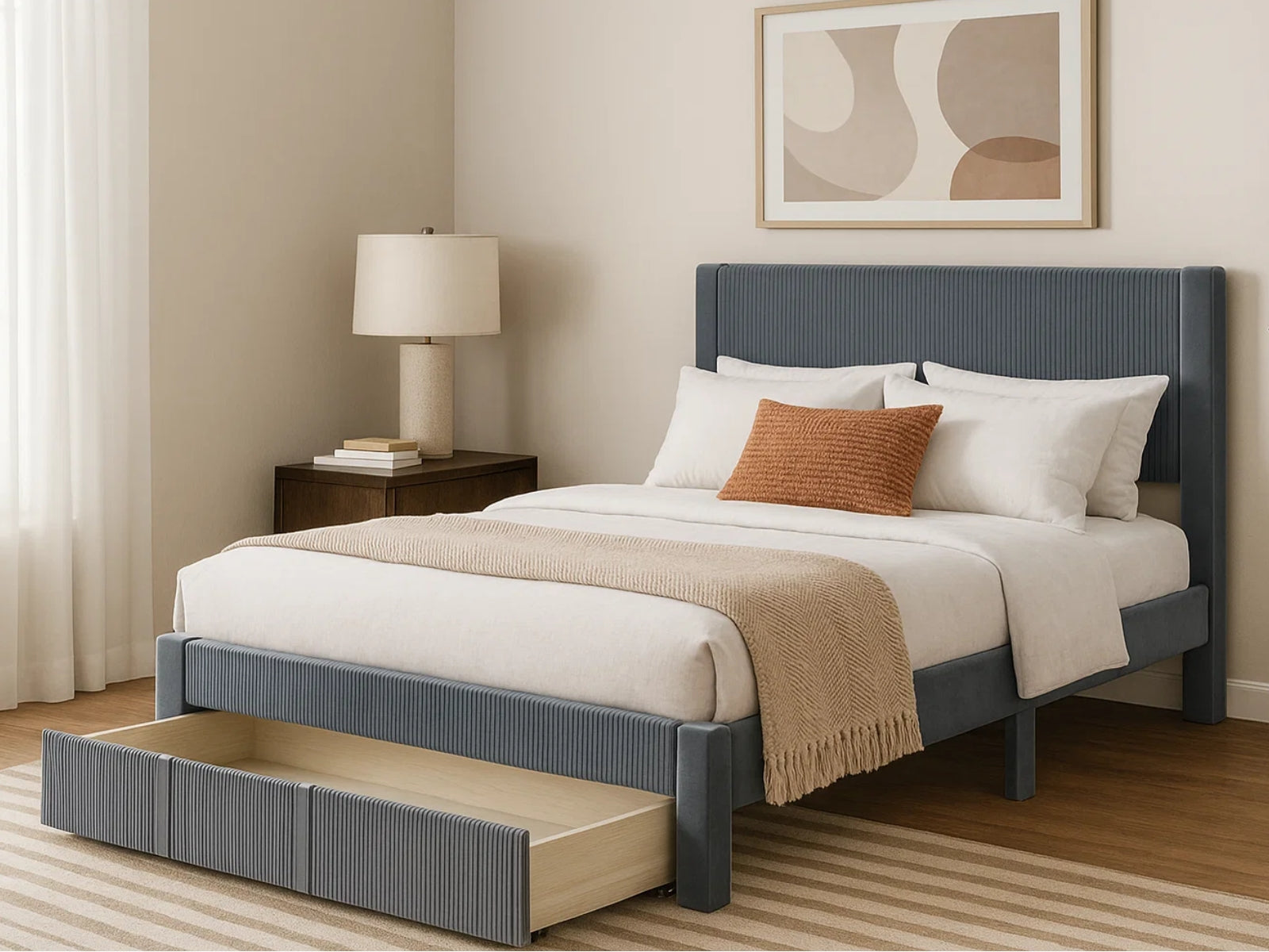 DS Rae Bed Frame With Drawer - Double