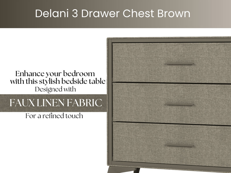 Delani 3-Drawer Chest - Brown