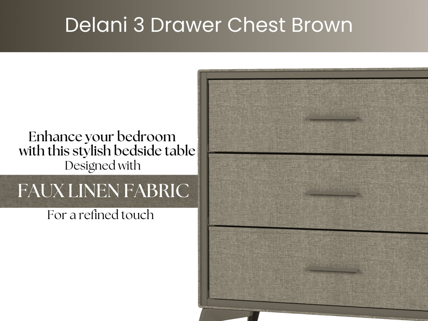 Delani 3 Drawer Chest Brown