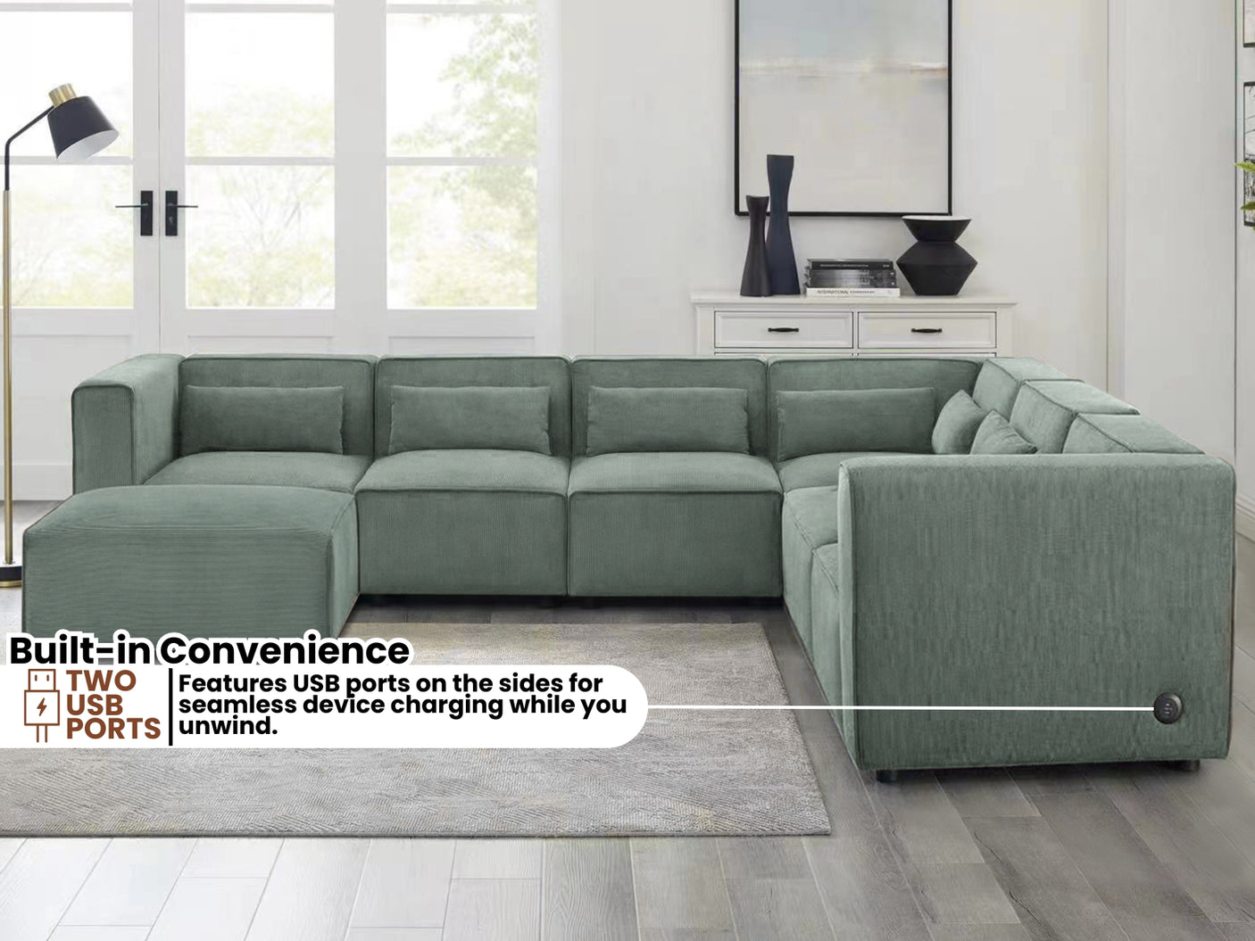 Xenia Modular Sofa Set Olive