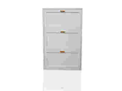 Lonna Steel 3-Layer Shoe Cabinet - White