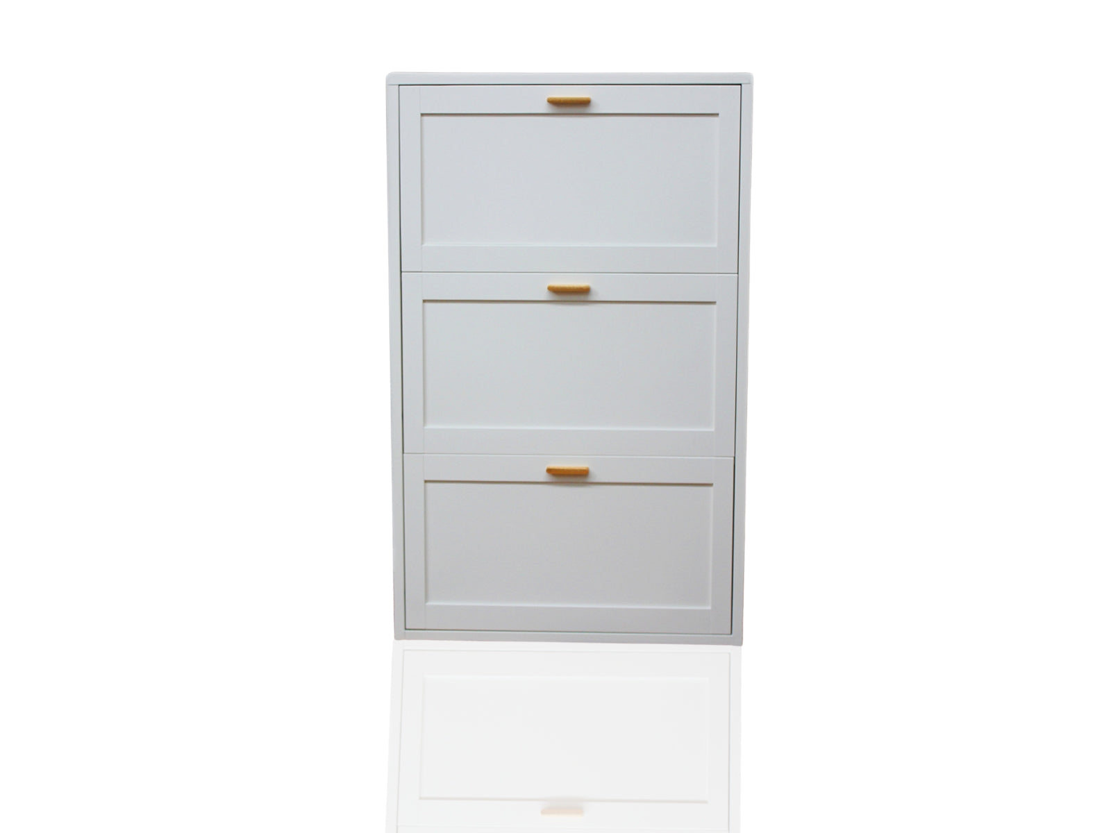 DS Lonna Steel 3-Layer Shoe Cabinet - White