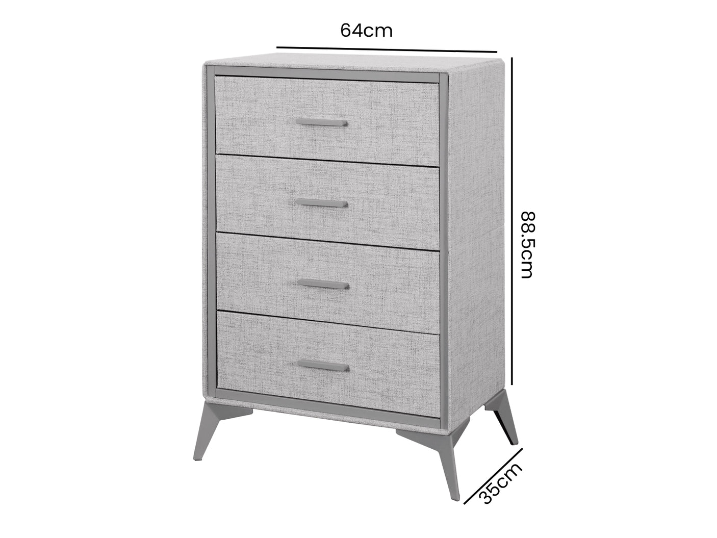Delani 4 Drawer Chest Grey