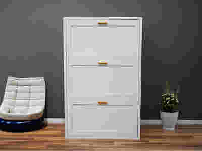 Lonna Steel 3-Layer Shoe Cabinet - White