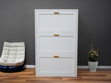Lonna Steel Shoe Cabinet 3-Layer White