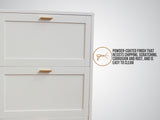Lonna Steel Shoe Cabinet 3-Layer White