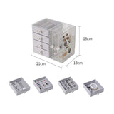 DS BS Acrylic Earring Holder and Jewelry Organizer 2 Slots 4 Drawers
