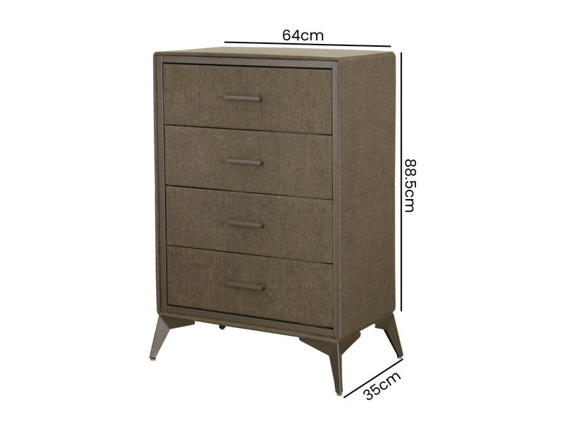 Delani 4-Drawer Tallboy - Brown