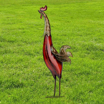 DS BS Metal Sculpture Carved Iron Rooster Home Furnishing