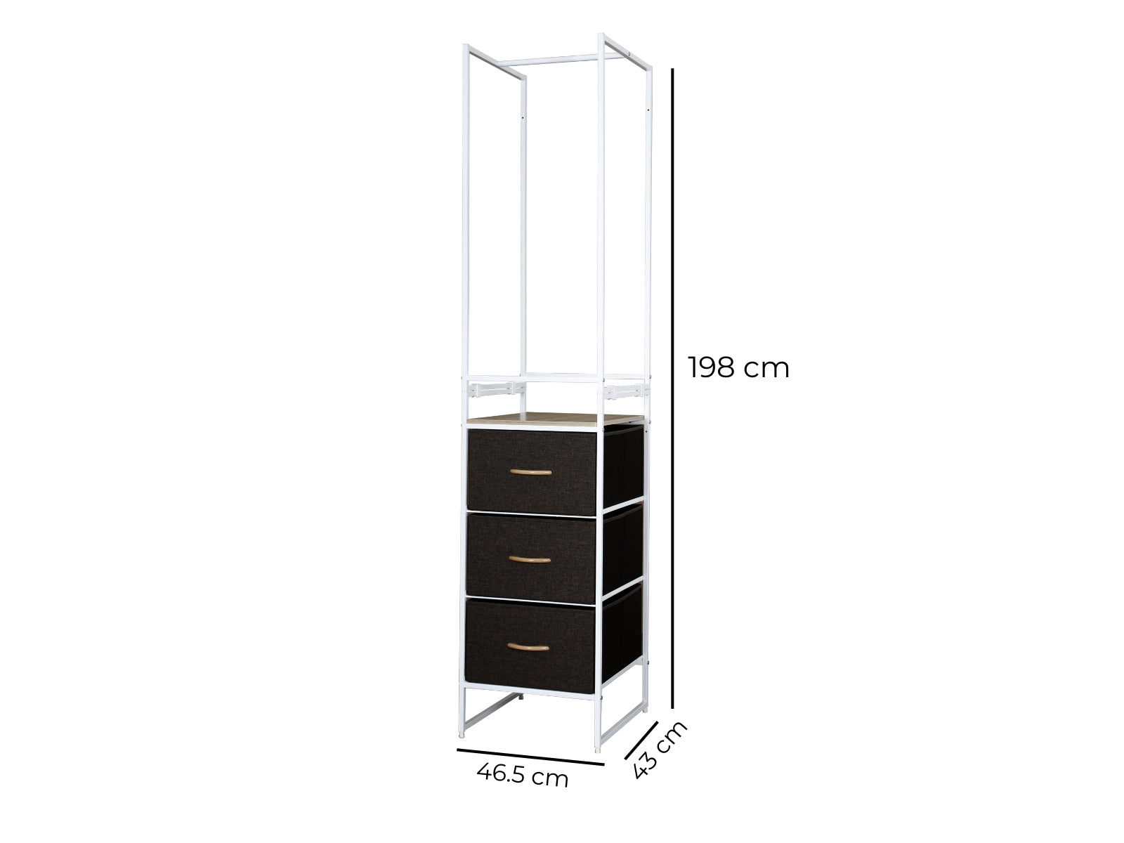 Delani Open Wardrobe with 3 Drawers
