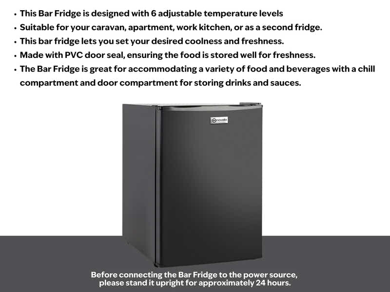 Novello Bar Fridge Black - L/58L
