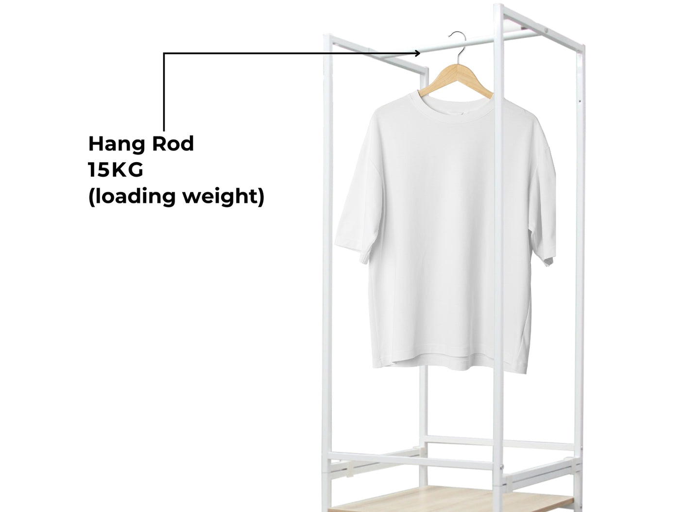 Delani Closet Organizer With Open-Shelf