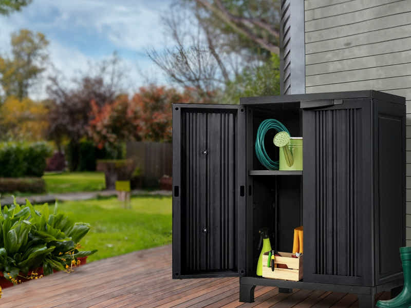 Half-Height Outdoor Storage Cabinet - Black