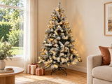 DS Christmas Tree Flocked Tips with Lights - 6Ft/180cm