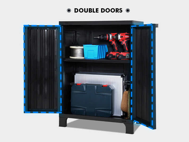 Half-Height Outdoor Storage Cabinet - Black