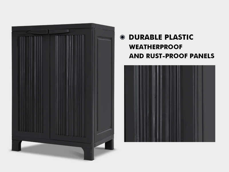 Half-Height Outdoor Storage Cabinet - Black