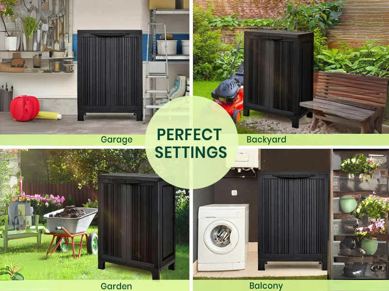 Half-Height Outdoor Storage Cabinet - Black