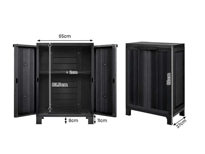 Half-Height Outdoor Storage Cabinet - Black