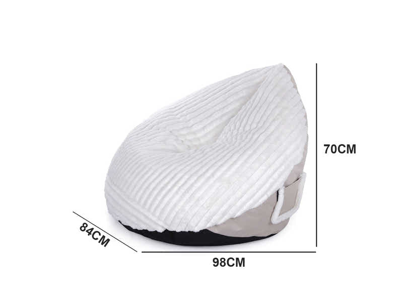 Leaf-Shaped Foam Bag Chair - White