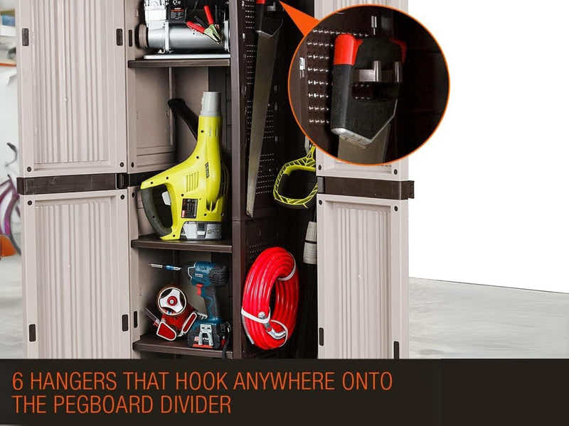 Full-Size Outdoor Storage Cabinet with Multi-Shelf - Cream