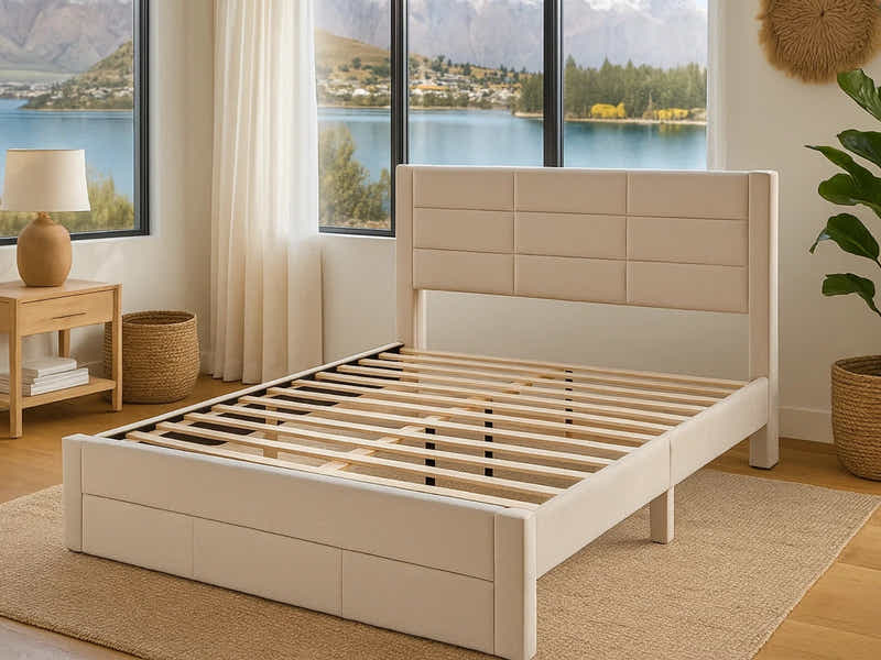 Hernan Bed Frame with Drawer - Queen