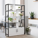 DS BD LUXSUITE 5 Tier Display Shelf Bookshelf Storage Cabinet 2 Lockable Doors