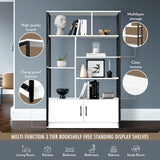 DS BD LUXSUITE 5 Tier Display Shelf Bookshelf Storage Cabinet 2 Lockable Doors