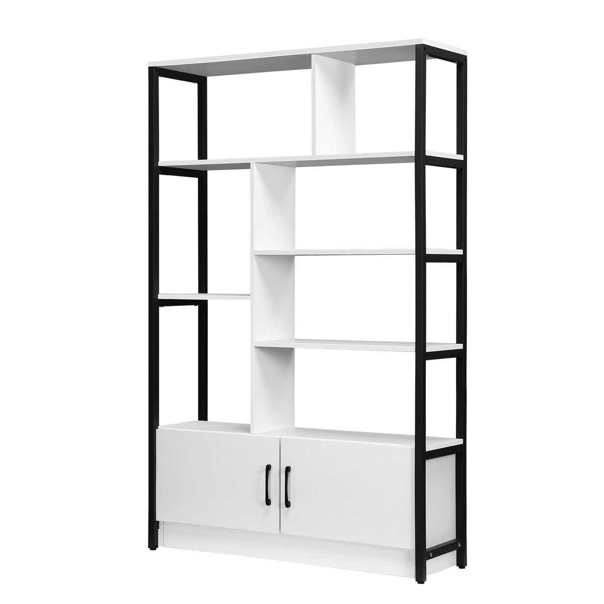 DS BD LUXSUITE 5 Tier Display Shelf Bookshelf Storage Cabinet 2 Lockable Doors