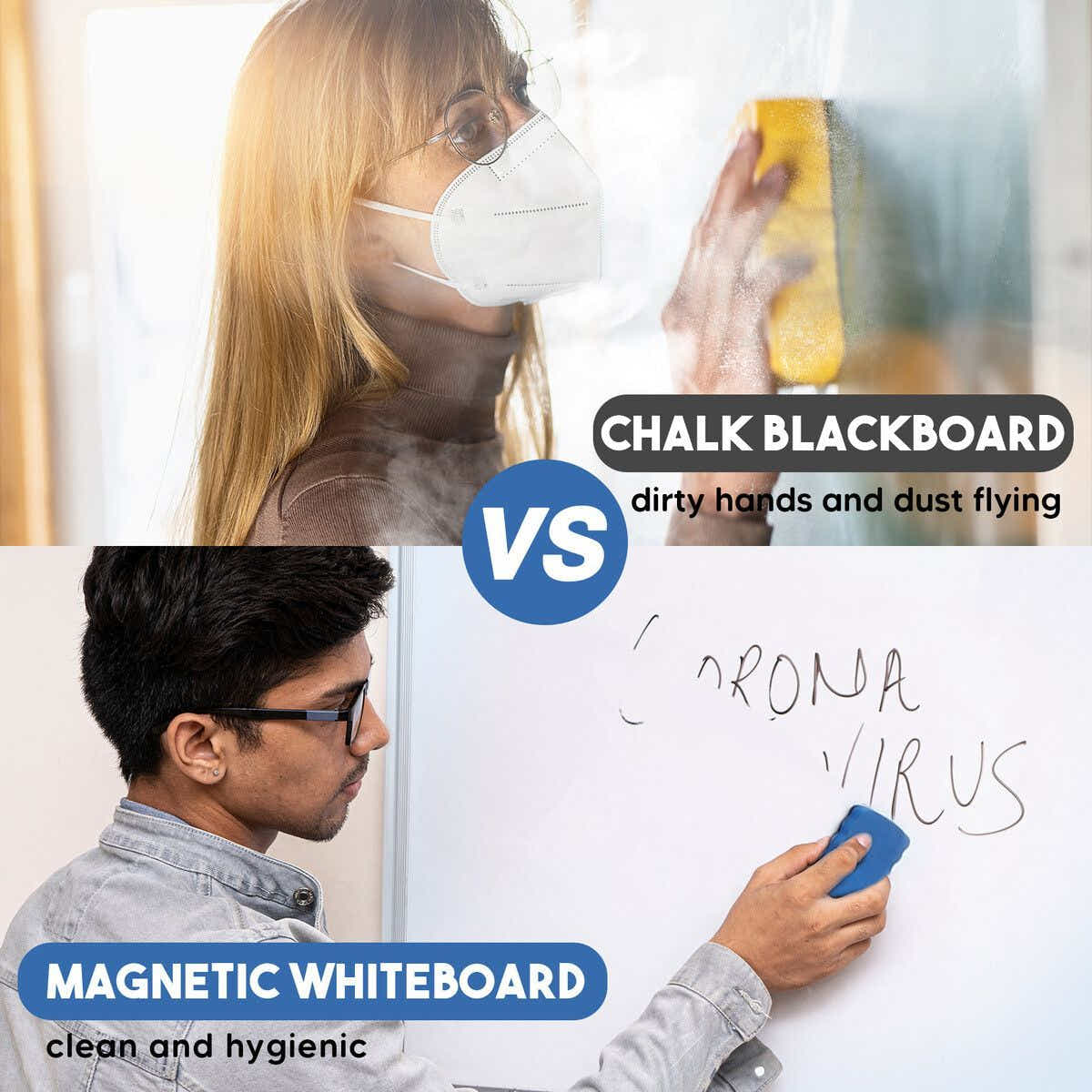 DS BD Double Sided Interactive Whiteboard Mobile White Board Dry Stand 60cmx90cm
