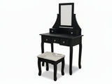 Dressing Table with Stool Black - 74.5 cm